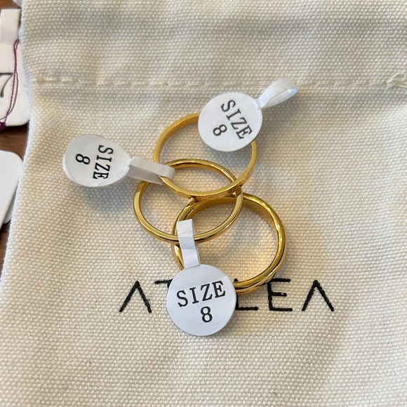 Gold and Multicolor Stone Ring Set - Picture 4 of 5